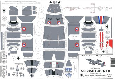 französisches Versuchs-Militärflugzeug Sud Aviation S.O. 9050 Trident II (1950er) 1:50